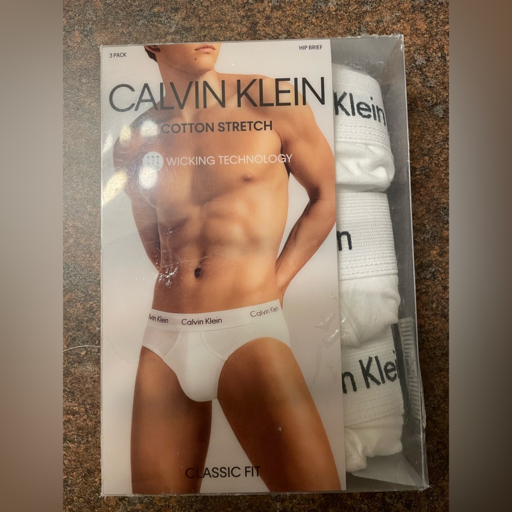 Calvin Klein Cotton Stretch~ Wickering Technology Hip Brief (XL)